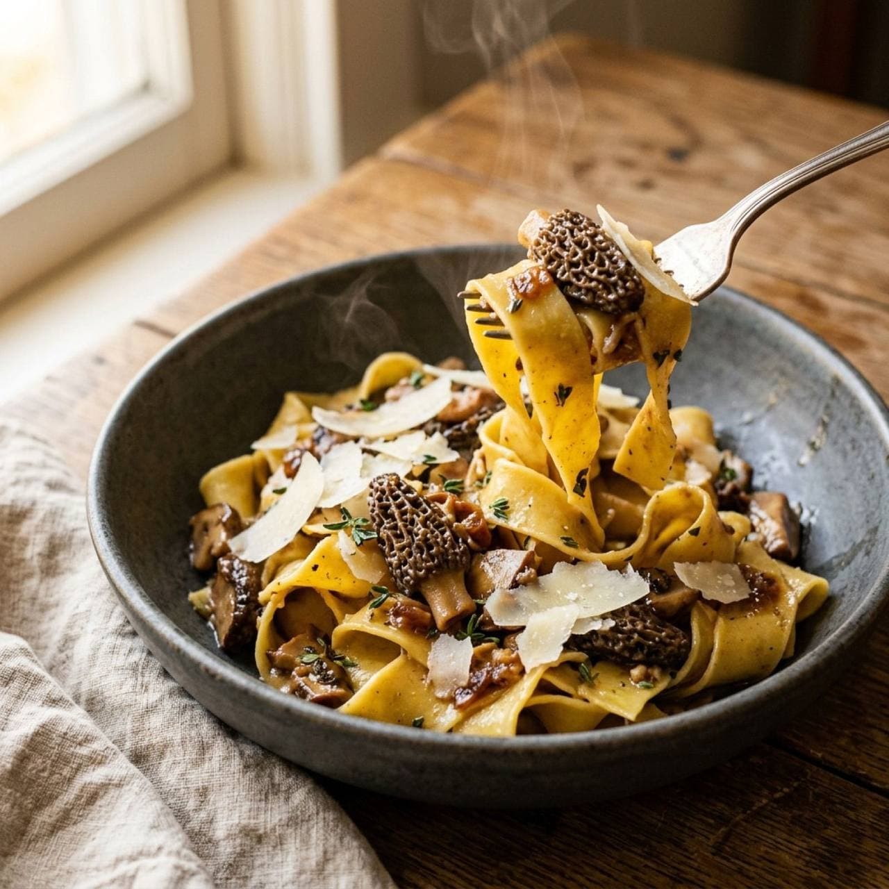 Pappardelle with Morels and Cream